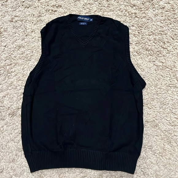 Polo Ralph Lauren Other - Polo Golf Ralph Lauren Men's Cotton Silk Black Argyle print v neck vest medium